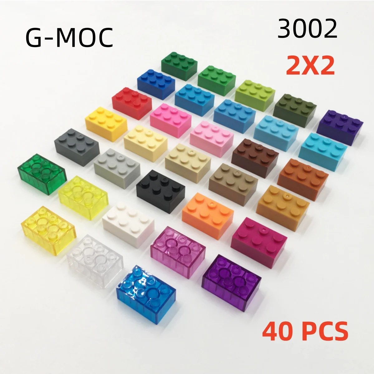 

G-MOC 40Pcs/lot Buildings Blocks 3002 Brick 2 x 3 Compatible Particle Assembles DIY Educational Kids Toys
