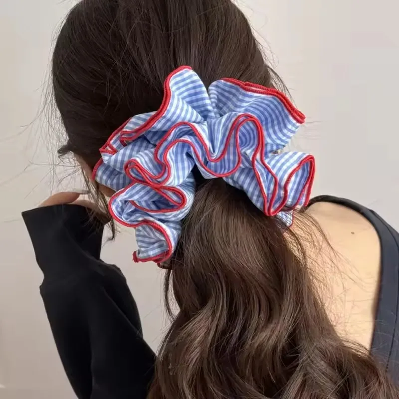 Embroidered Floral Lace Hair Scrunchies and Headbands - Sweet Blue Accessories