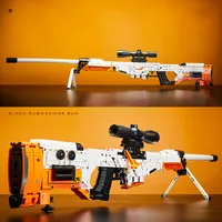 1548PCS Technical Golden AK47 M4A4 AWP P90 Gun Model Building Blocks with Motor Set Weapon Bricks Toys Gift For Children Kids 4