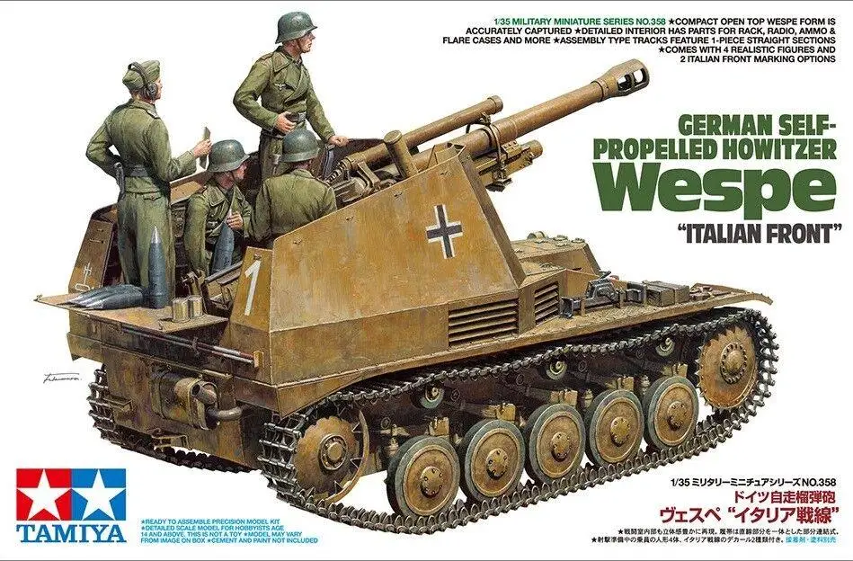 

Tamiya 35358 1/35 Tank Model Kit German Self-Propelled Howitzer Wespe SdKfz.124 Model Building