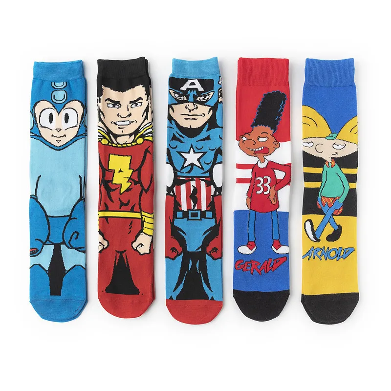 

Anime Funny Socks Cosplay Superhero Cotton Cartoon Personality Socks Trend Stockings Adult Comics Socks Party