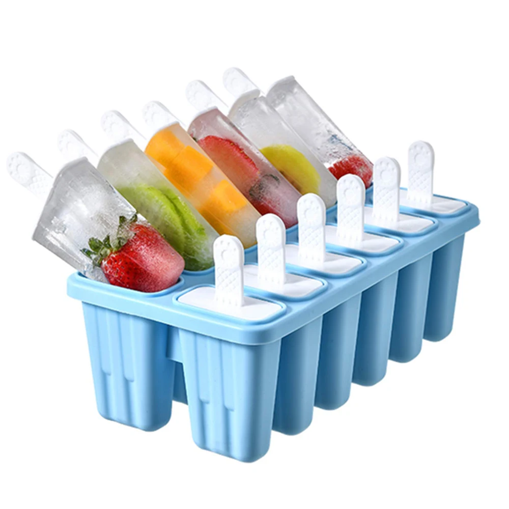 Popsicle Molds Silicone BPA Free 12 Pieces Popsicle Trays for Freezer  Homemade Ice Cream Popsicle Molds - AliExpress