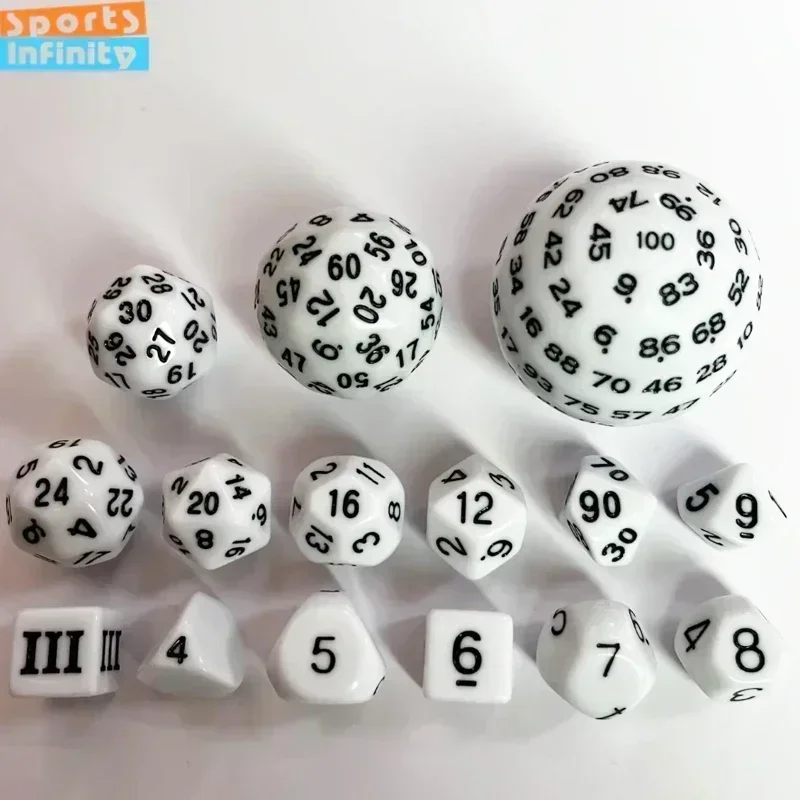 Solid Colored Dice 15PCS 3~100 Faces Dnd RPG Board Games