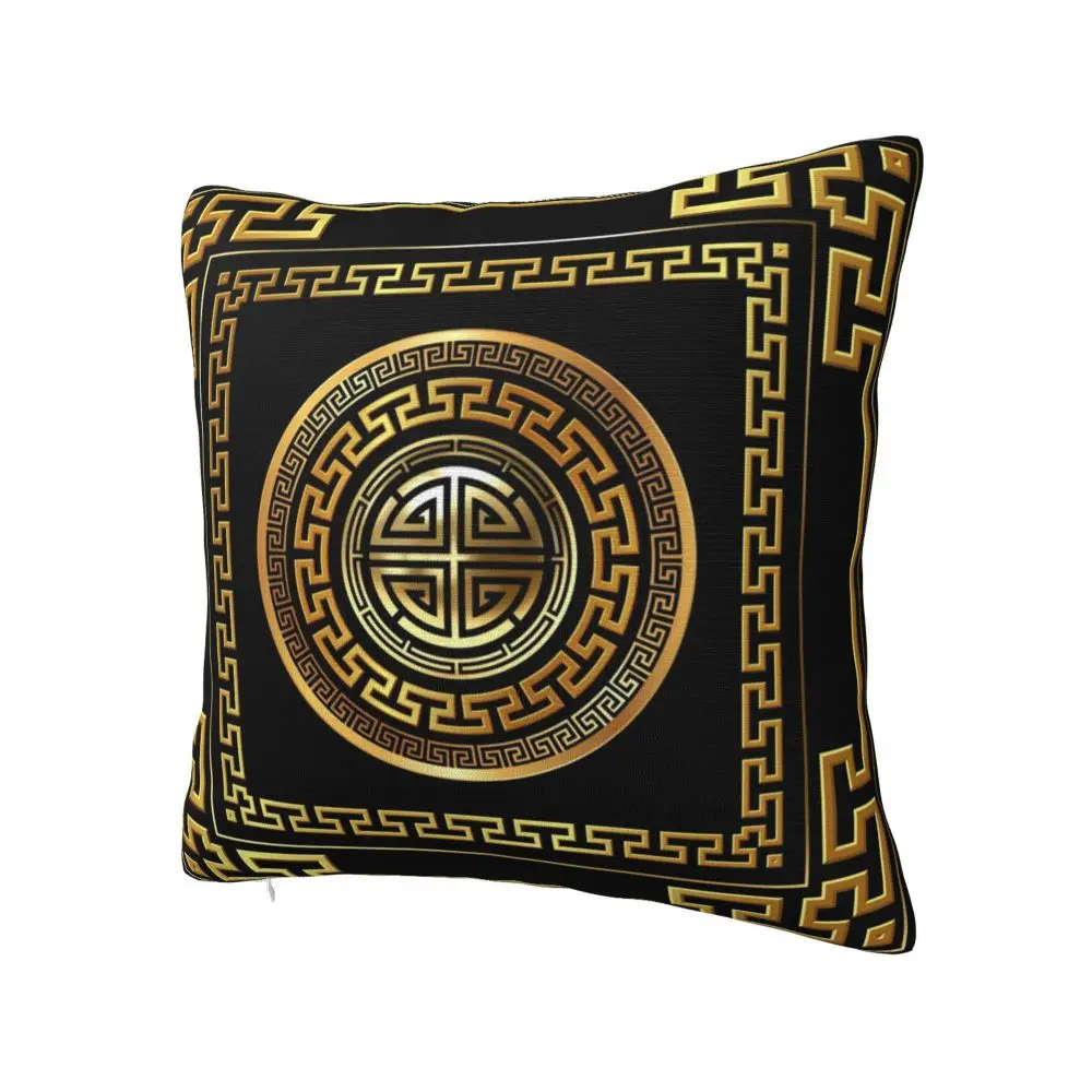 Description Picture 3 of itemGreek Key Meander Black Gold Large Pillowcase Soft Cushion Cover Decoration Throw Pillow Case Cover Home Square 45X45cm