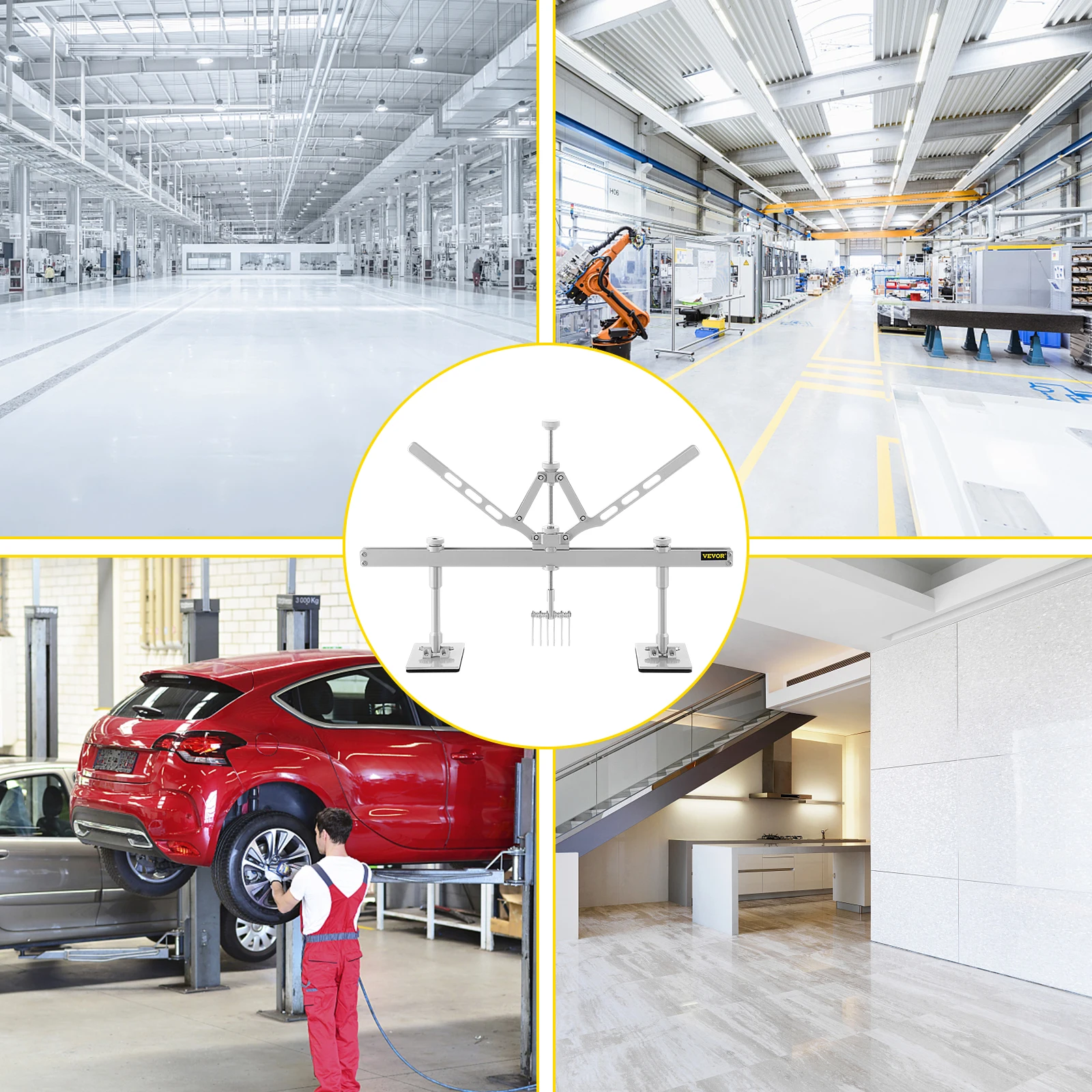 VEVOR 750 mm Dent Pull Lever Bar Kit Aluminum Steel Dent Pulling 6 Claw Hook