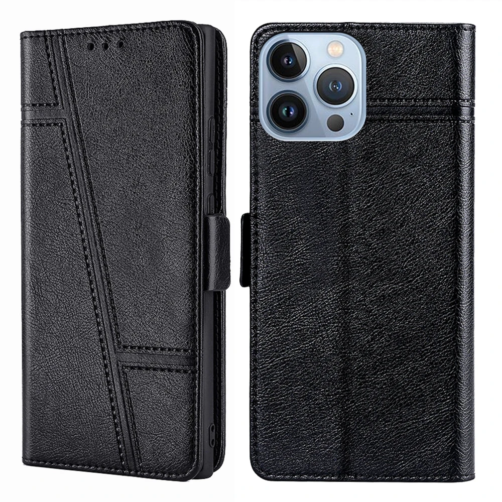 Leather Flip Wallet Case - Luxurious Protective Cover and Wallet Bag