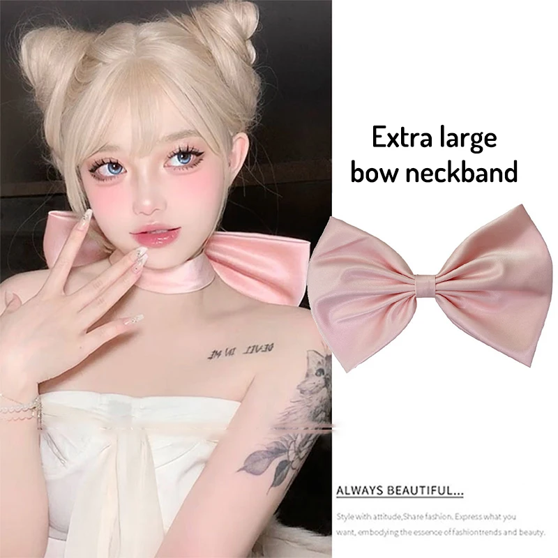 Purple Big Bowknot Collar Women Choker Fashion Sexy Female Necklace Cosplay Dinner Party Wedding Costume Accessories cosplay necklace