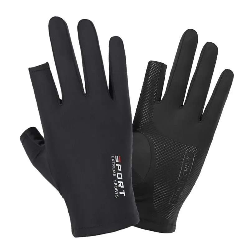 Ice Silk Halffinger Cycling Gloves for Men and Women Outdoor Sports Fitness Driving Fishing Highelastic Comfortable 5