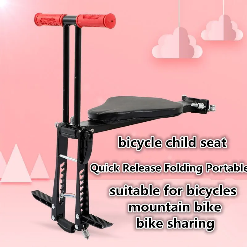 

New Comfortable Bicycle Child Seat Safe Baby Seat Protection Front Mountain Bike Seat Riding Supplies Detachable Easy To Install