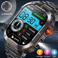 2026 2.01'' Military Smartwatch Fitness Clock Wireless Call Smart Watch Waterproof Sport Wrist Watches for Men Android IOS Phone 1