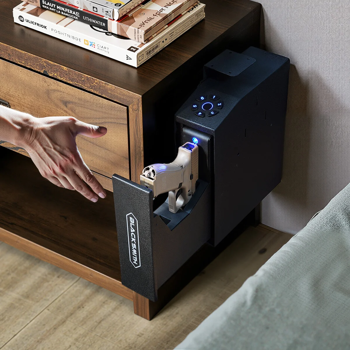 Steel Biometric Fingerprint Gun Safe for Handguns and Pistols