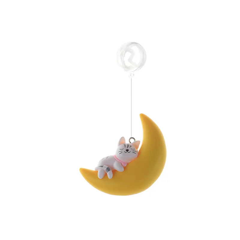 Aquarium Suspended Doll Small Fish Tank Landscape Decoration Cute Cartoon Decoration Creative PVC Floating Moon Cat and Dog