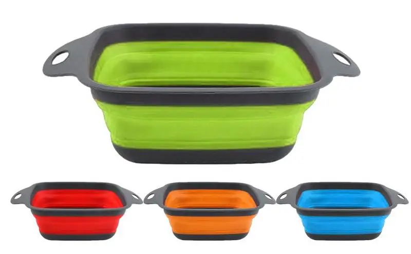 

Collapsible Colander Strainer silicone Folding Fruit Vegetable Washing Basket portable draining bucket Kitchen Storage Tool