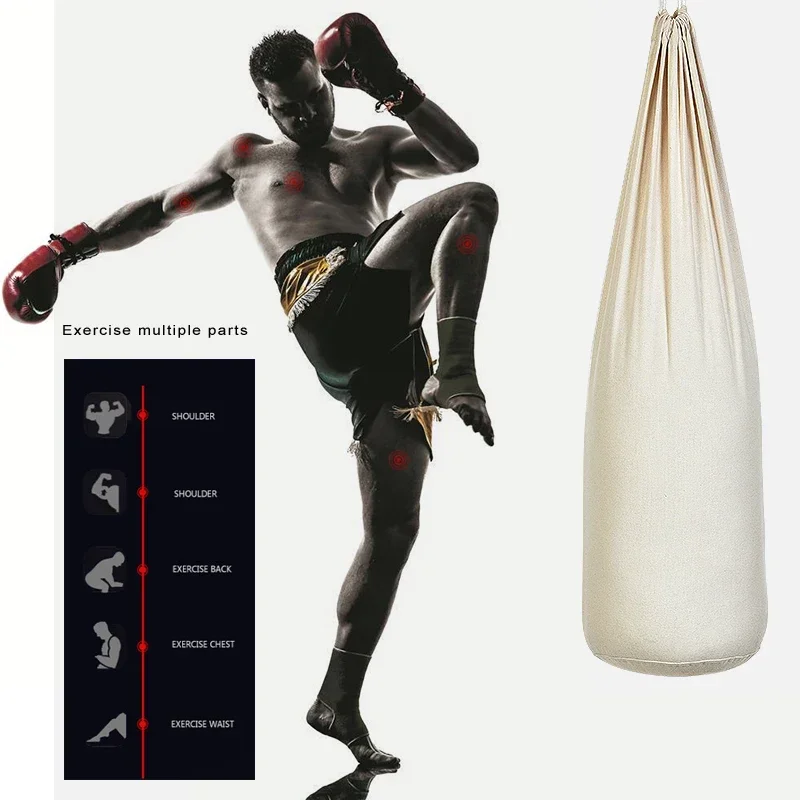 60 to 200cm white canvas Adult or Children's taekwondo Hanging style Sanda boxing sandbags iron sand palm sandbagsIron sandbags 2