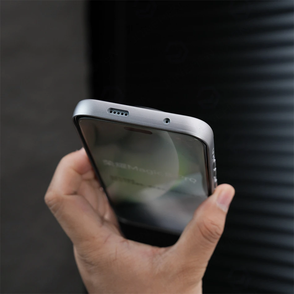 Slim Textured Fabric Magnetic Case with Raised Lens Frame - Matte Finish