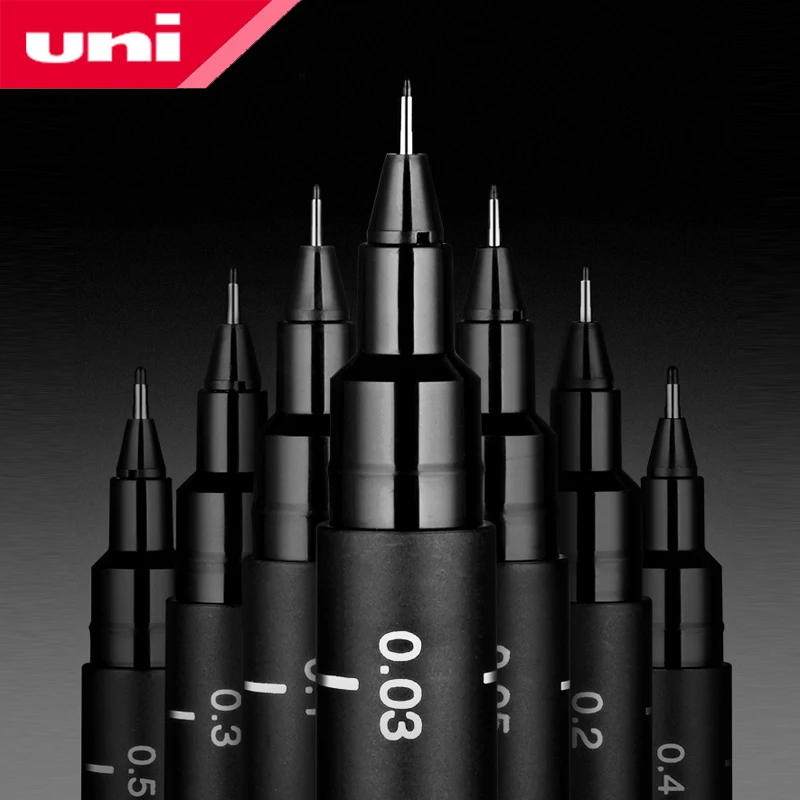 Uni PIN-200 Drawing Hook Pen Sketching Waterproof Needle Gel Pens 3/6/12pc Multiple Sizes of Pen Tips Hand-drawn Comic Design 2