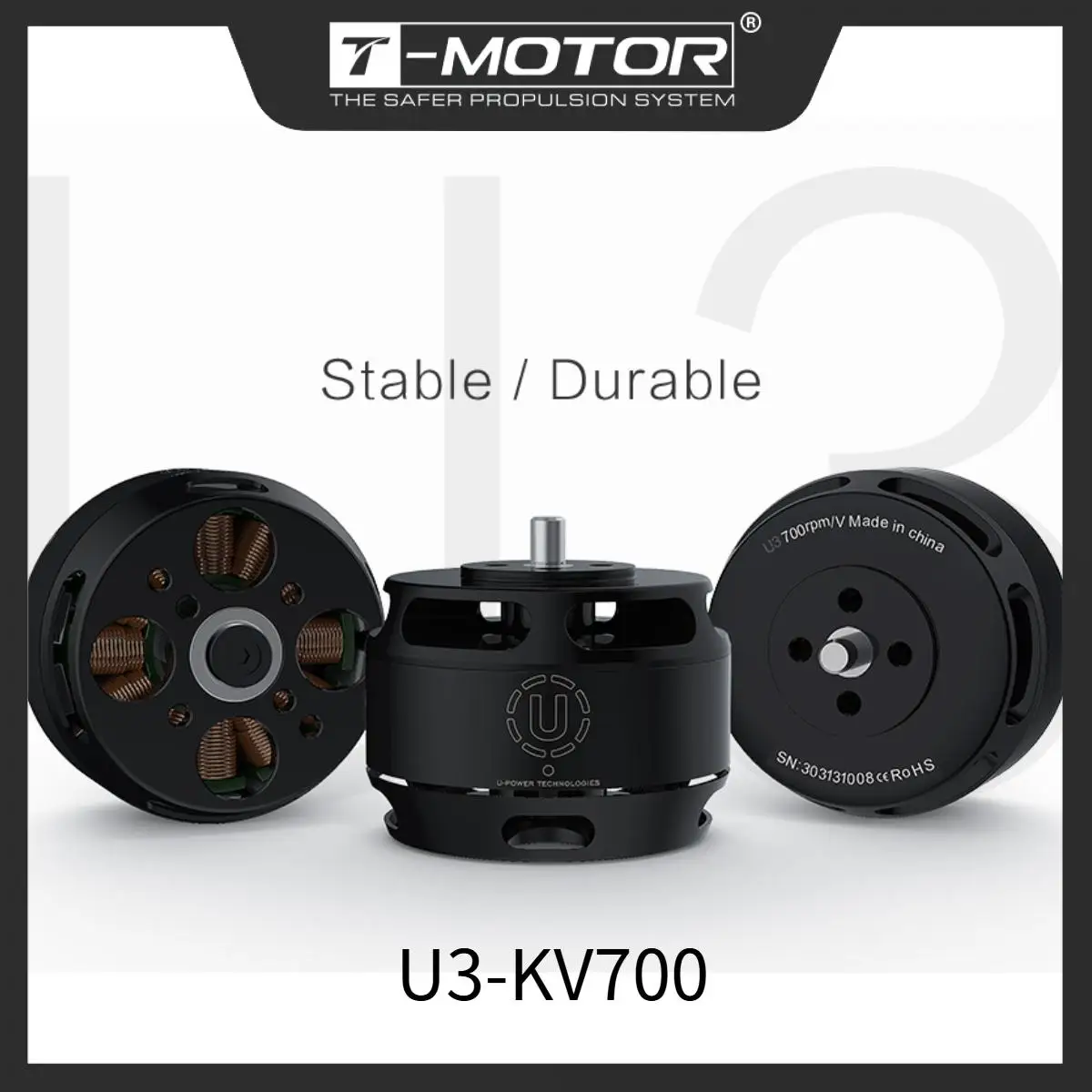 Moteur drone U3 KV700 700KV haute poussée 1,8kg pour multirotor 4-8 axes