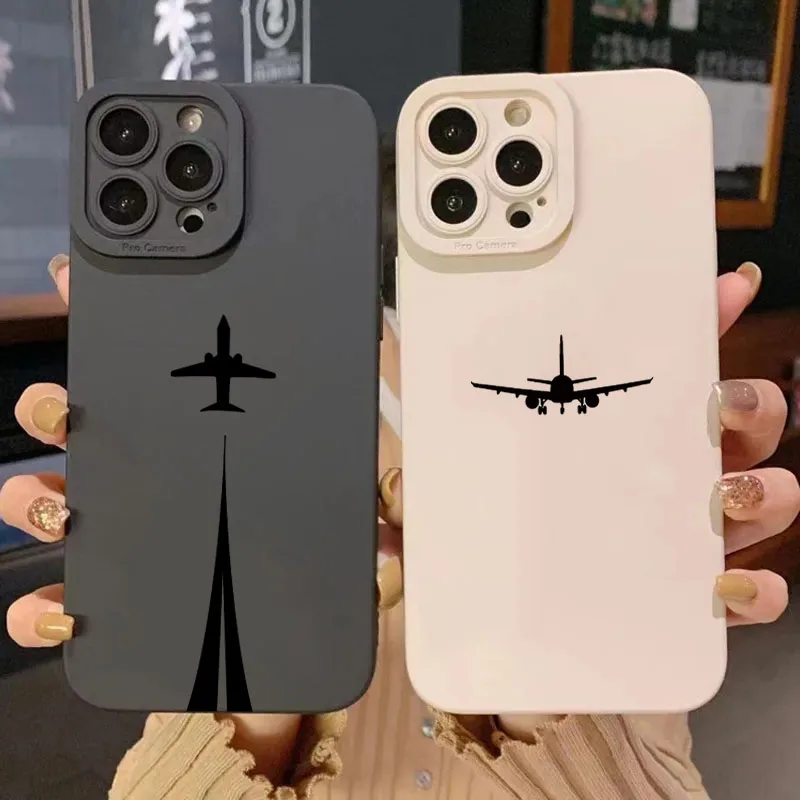 Aviation-Themed Silicone Soft Phone Case – Sleek Design and Durable Protection