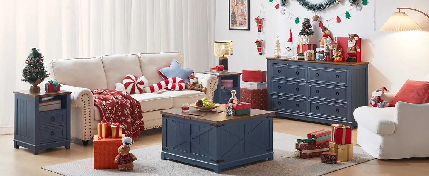 blue furniture set