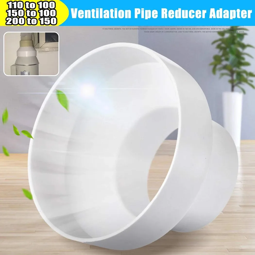 1pc ABS Plastic Ventilation Pipe Reducer Adapter Home Improvement Ventilation System Accessories 110to100/150to100/200to150mm