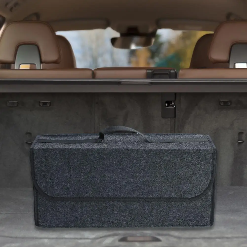 Organizador De Maletero De Coche De Fieltro - Bolsa De Almacenamiento Plegable Con Asa, Ideal Para Herramientas Y Artículos De Viaje