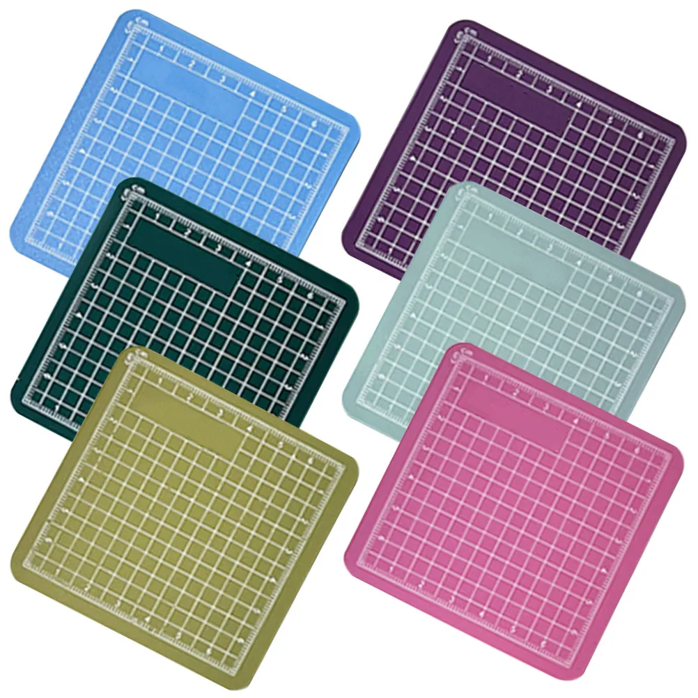 6Pcs 조각을위한 경량 미니 커팅 매트 DIY 바느질 스크랩북 PVC 공예 매트 미끄럼 방지 전문 조각 커팅