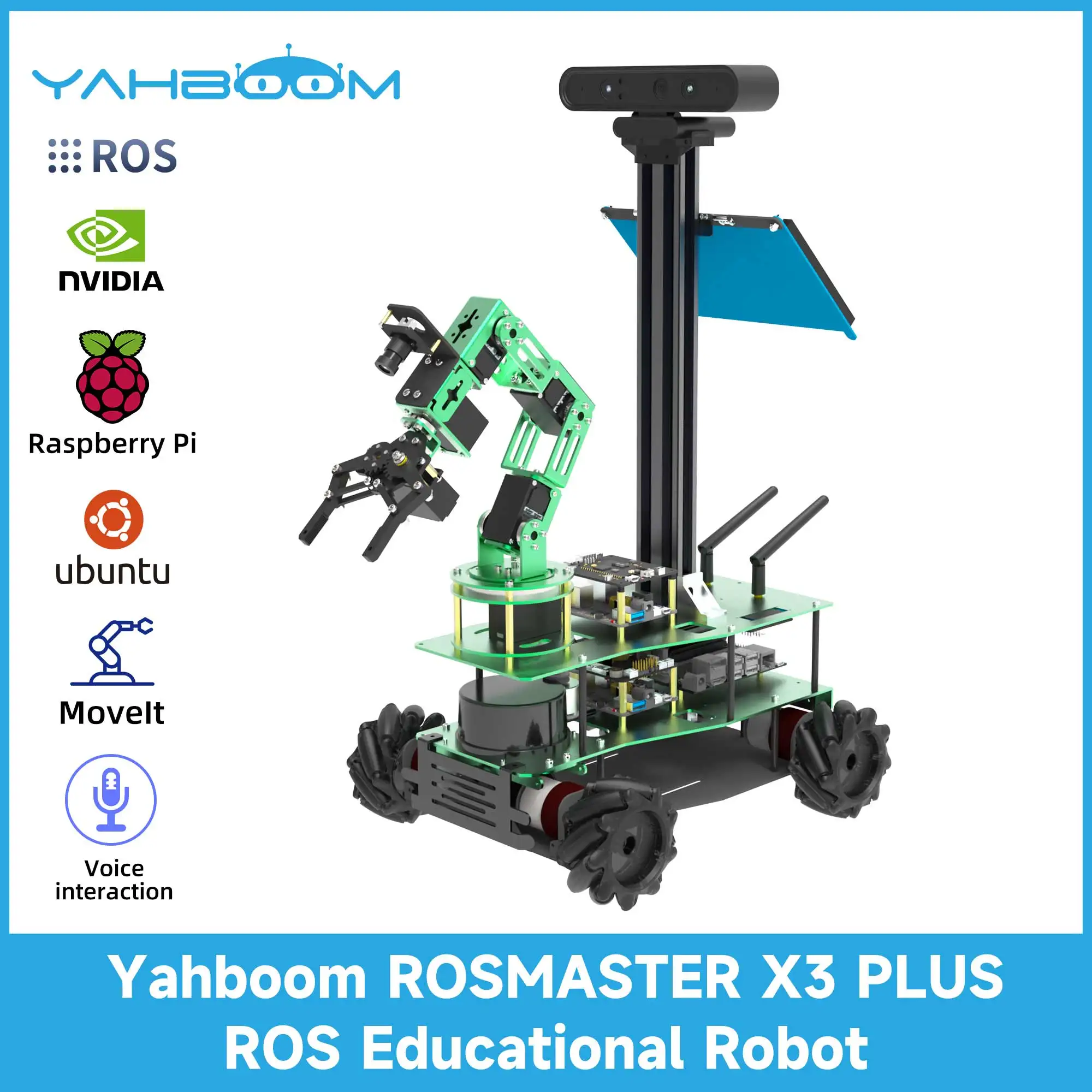 

ROSMASTER X3 PLUS ROS Robot Python Programming with Mecanum Wheel 6DOF Robotic Arm YDLIDAR for Jetson NANO Xavier NX RaspberryPi