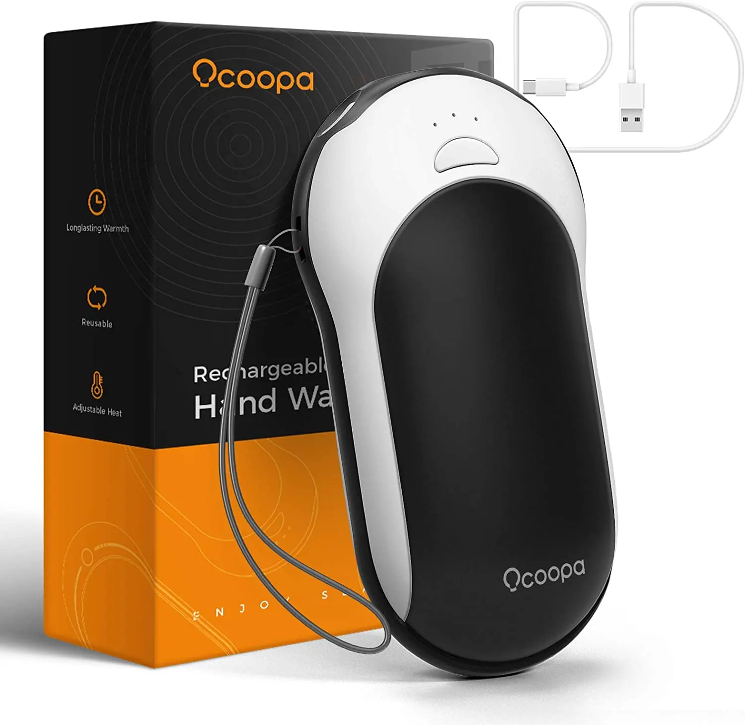 

OCOOPA-Quick Charge Hand Warmers, Rechargeable, 10000 mAh, Electric Power Bank, PD, 15hrs, Lasting Heat, 3 Levels