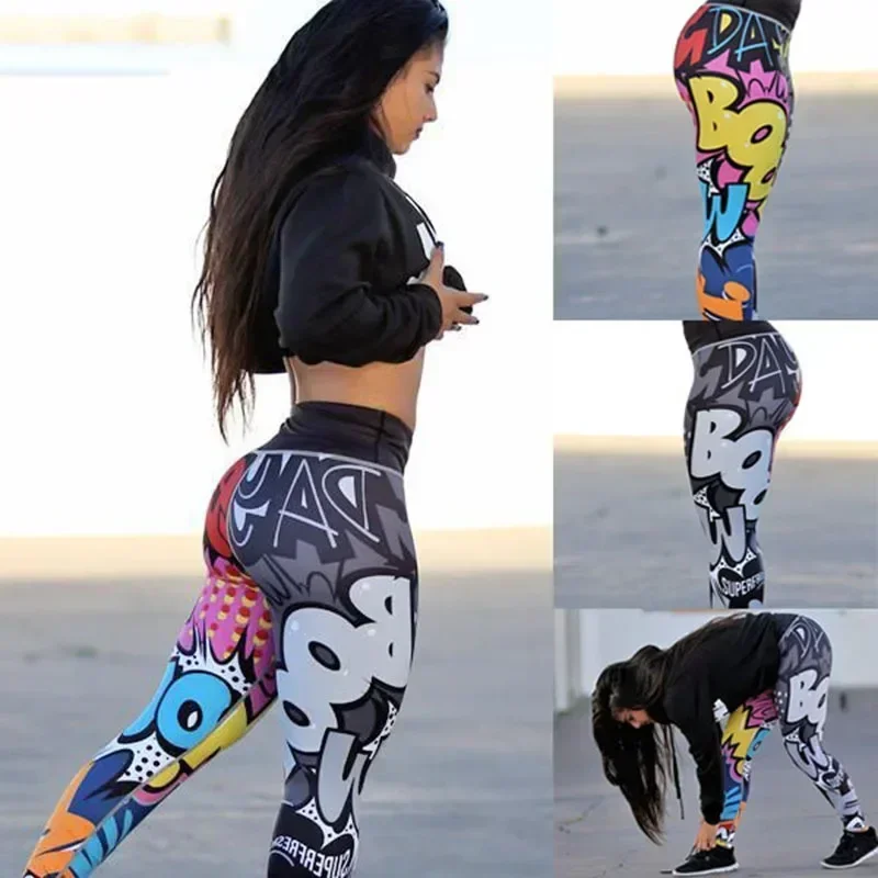Women Digital Printing Leggings Workout Leggings High Waist Push Up Leggins Mujer Fitness Women'S Pants
