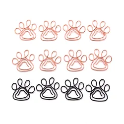 20Pcs Cat Claw Paper Clips Creative Gold Black Metal Paperclip Cute Cartoon Bookmark Binder Office Stationery Binding Supplies