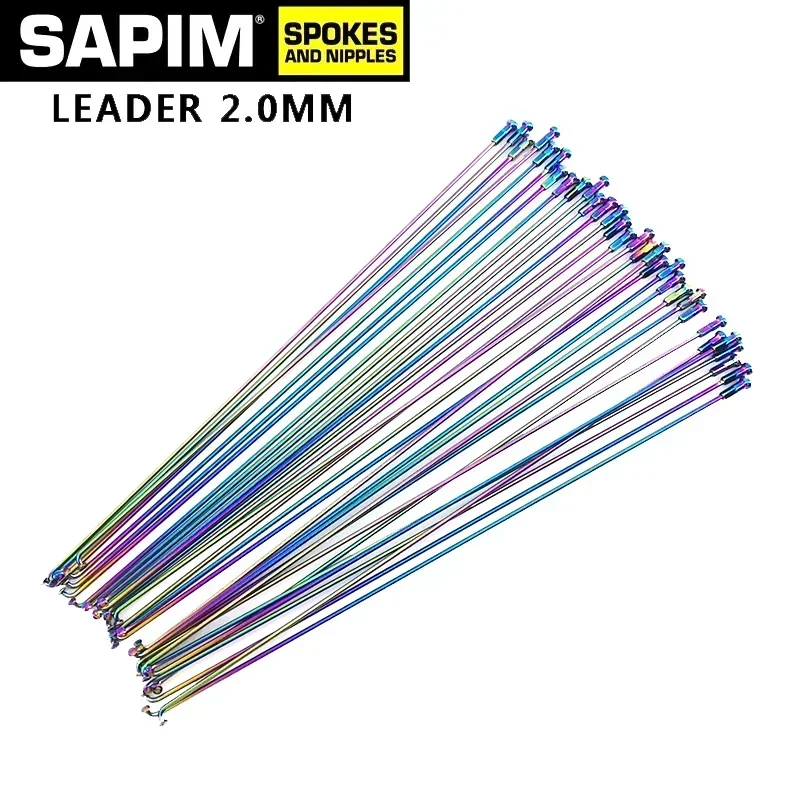 Bike Accessories Bicycle Spokes Sapim 2.0mm bicycle spokes j-bend/straight pull Rainbow color bikes with copper cap spokes Can choose any length below 310mm