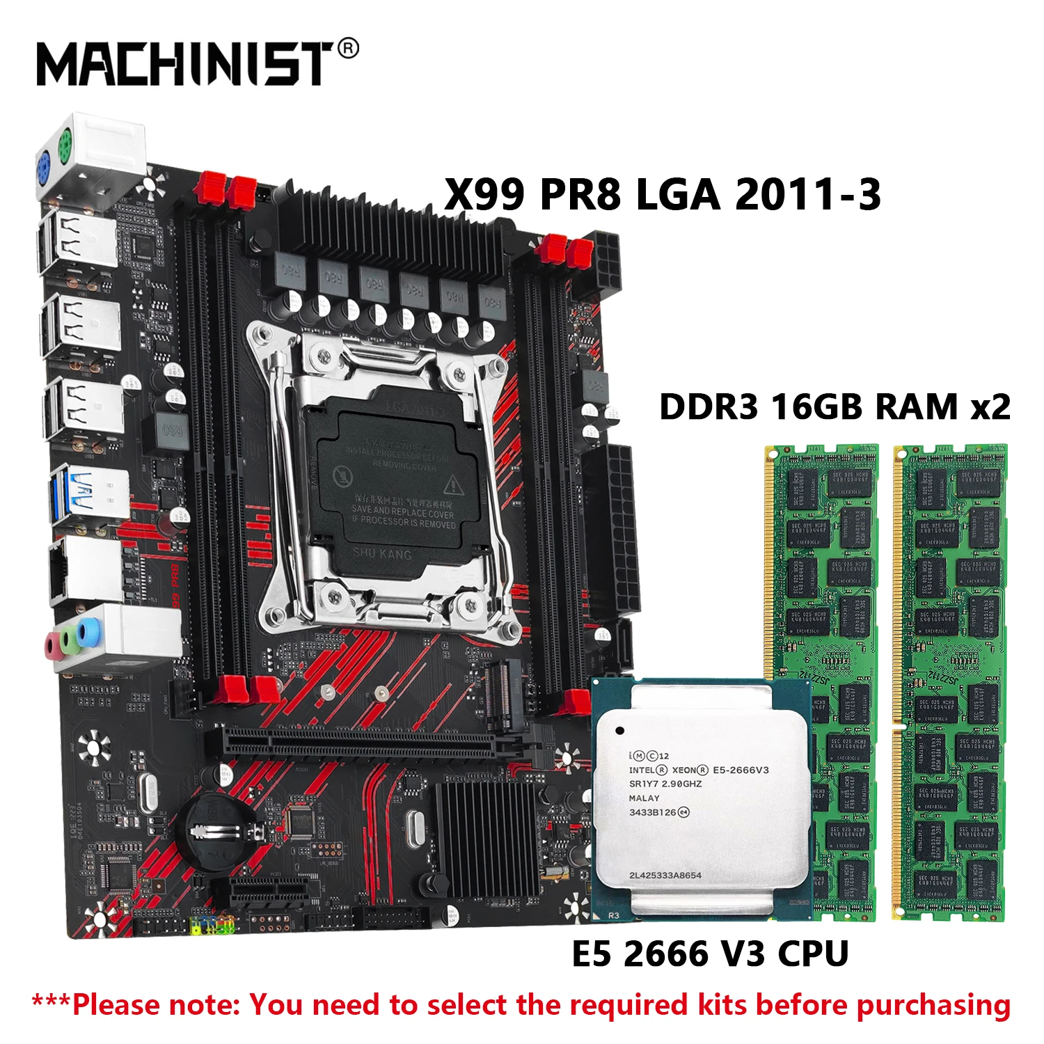MACHINIST X99 PR8 マザーボードキット Intel LGA 2011-3 Xeon E5 2666 