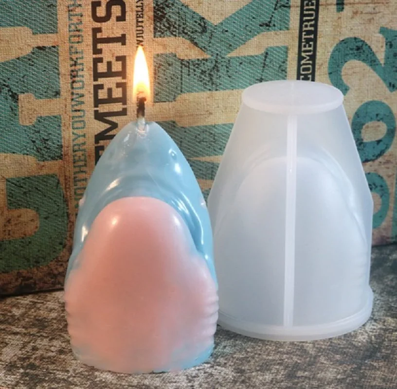 

Shark Head Silicone Candle Mold For Diy Aromatherapy Candle Plaster Ornaments Soap Epoxy Resin Mould Handicrafts Making Tool