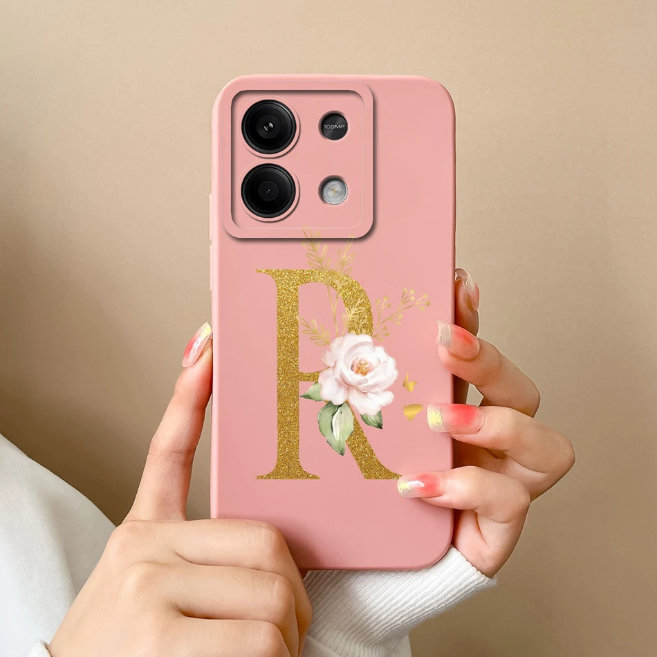 thumbnail image 1 of Funda de teléfono para Redmi Note 13 Pro, Protector de cobertura completa de silicona líquida suave con letras elegantes, 4G, 5G, 13Pro, 1 of 5