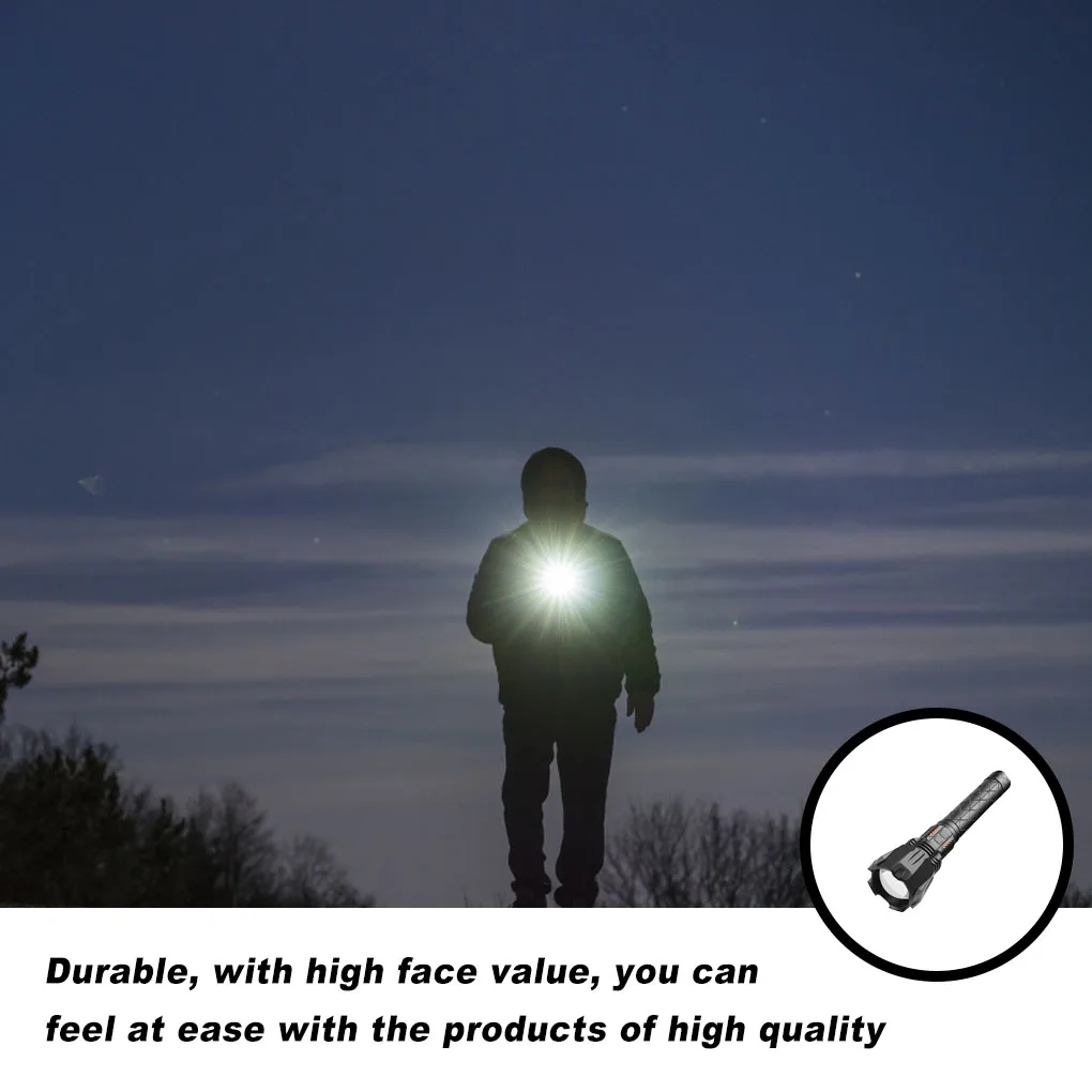 Flashlight Top Battery Handheld Intelligent Lamp Modes Charging Tactical Portable Torch Powerful Bright Outdoor Search