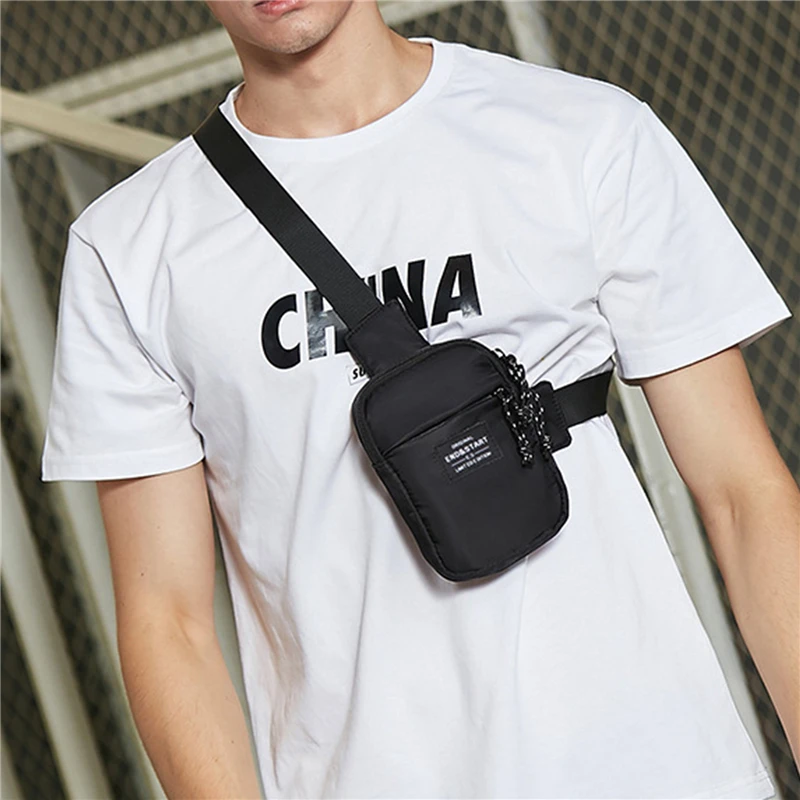 

Men's Chest Bag 2023 Small Fashion Male Crossbody Bags Oxford Cloth Mini Mobile Phone Bag Shoulder Side Pouch for Husband Sports