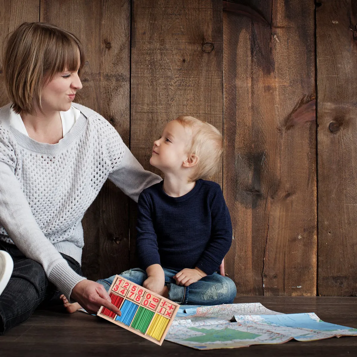어린이 수학 학습 스틱 산술 스틱 고급 목재 소재 조기 교육 유치원 용 계산 막대