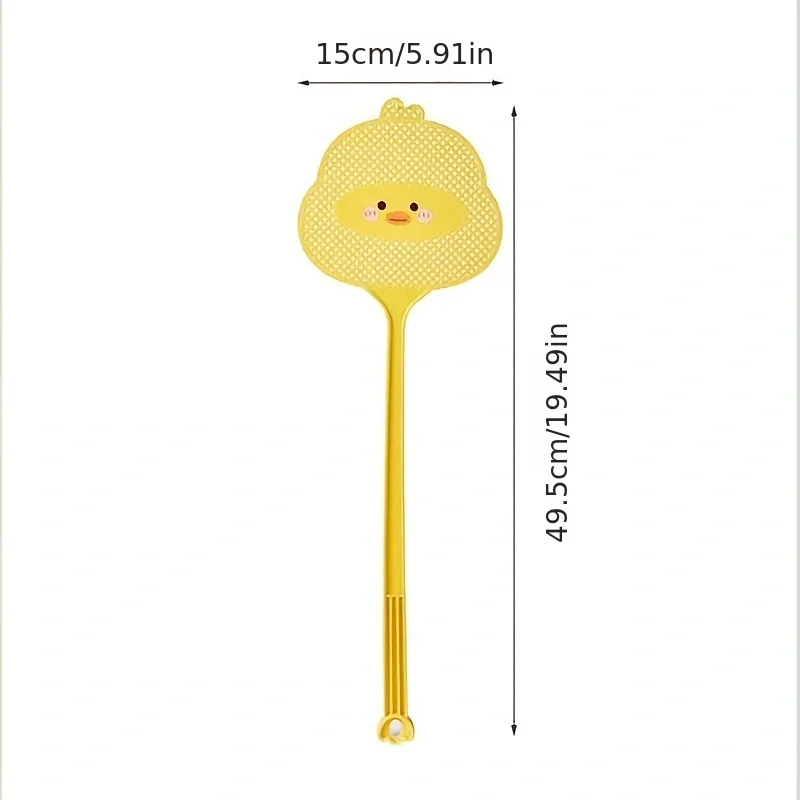 1pc Cute Cartoon Fly Swatter-Extended Handle & Durable Thickened Design-Kills Mosquitoes Easily fly swatter