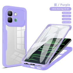 Enhanced Shockproof Full Body Protective Case with Screen Protector for Infinix Note Edge (Purple)