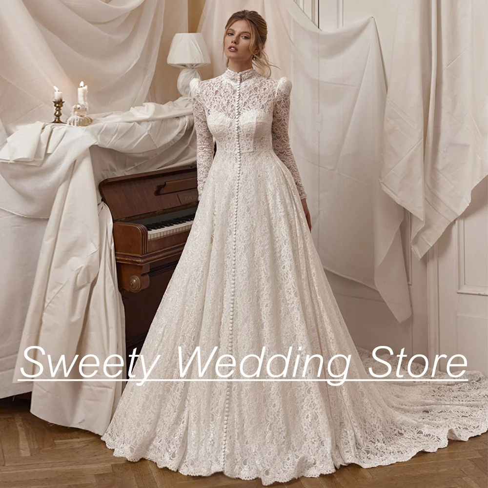 Vestido de Novia Princesa con Manga Larga y Pedrería de GLS - GL3820 main image 1