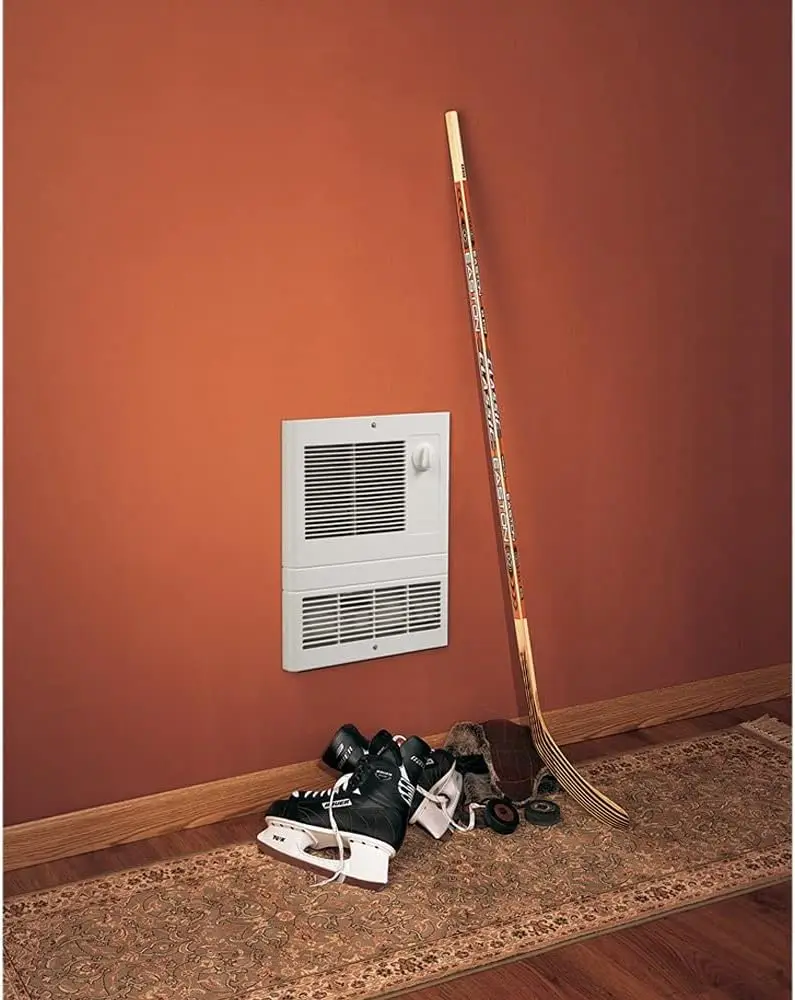 -NuTone 9815WH High Capacity Wall Heater with Built-In Adjustable Thermostat, 1500W, 120/240V, White