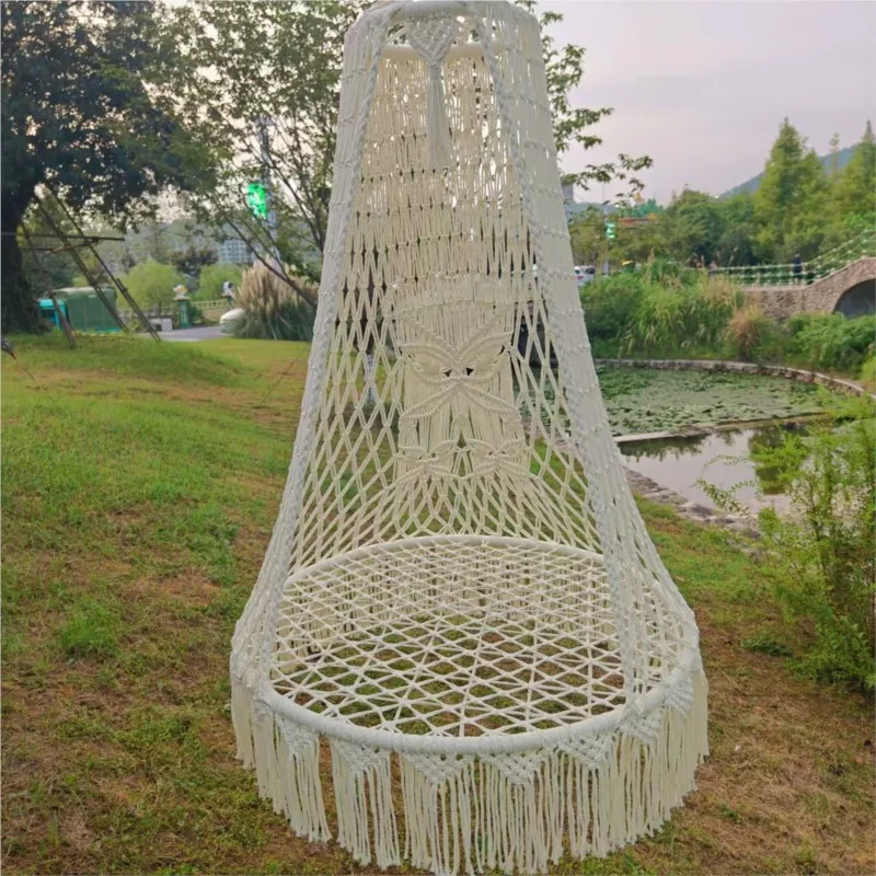 Original Handmade Indoor Woven Hanging Chair Hanging Basket Balcony Swing Adult Hammock Camping Supplies Outdoor Furniture