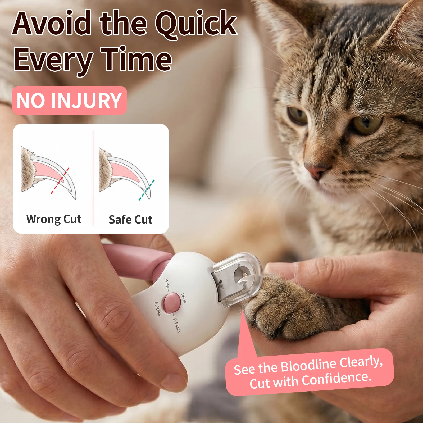 Pet Clippers Set Cat Dog Nail Trimmer Scissors Grooming Grinder Tool Safety Stop Bleeding Anti Bleed Claw Cutter Kit_voghion.com