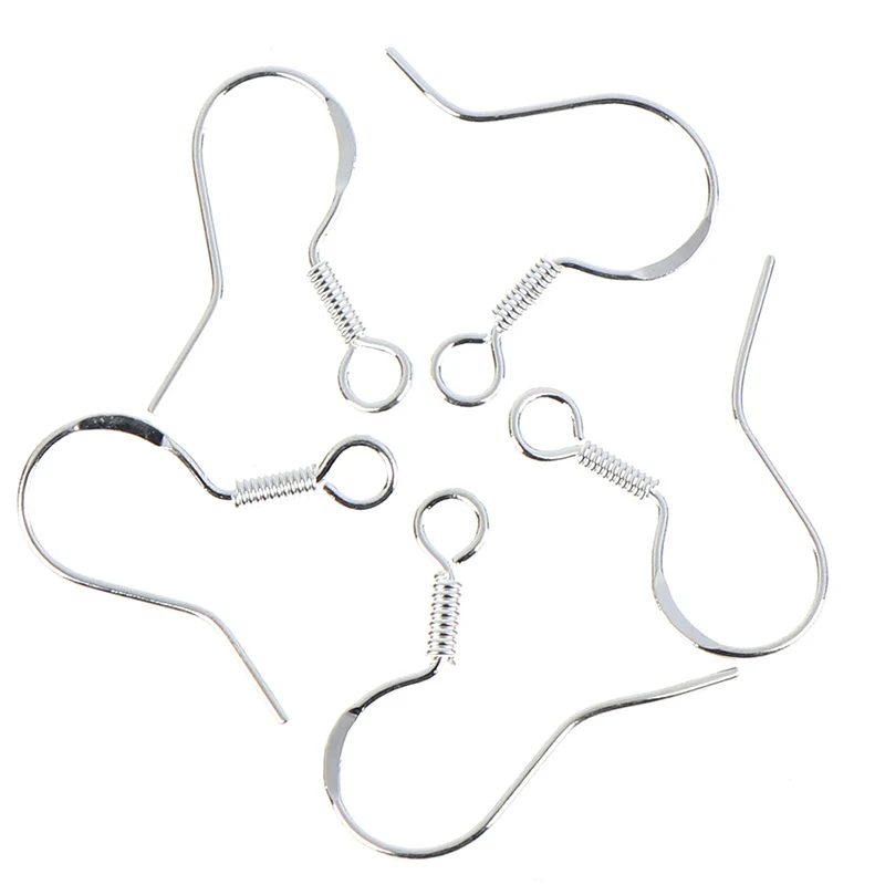 

50PCs 925 Sterling Silver DIY Earring Hooks Ball Jewelry Accessory Ear Wire