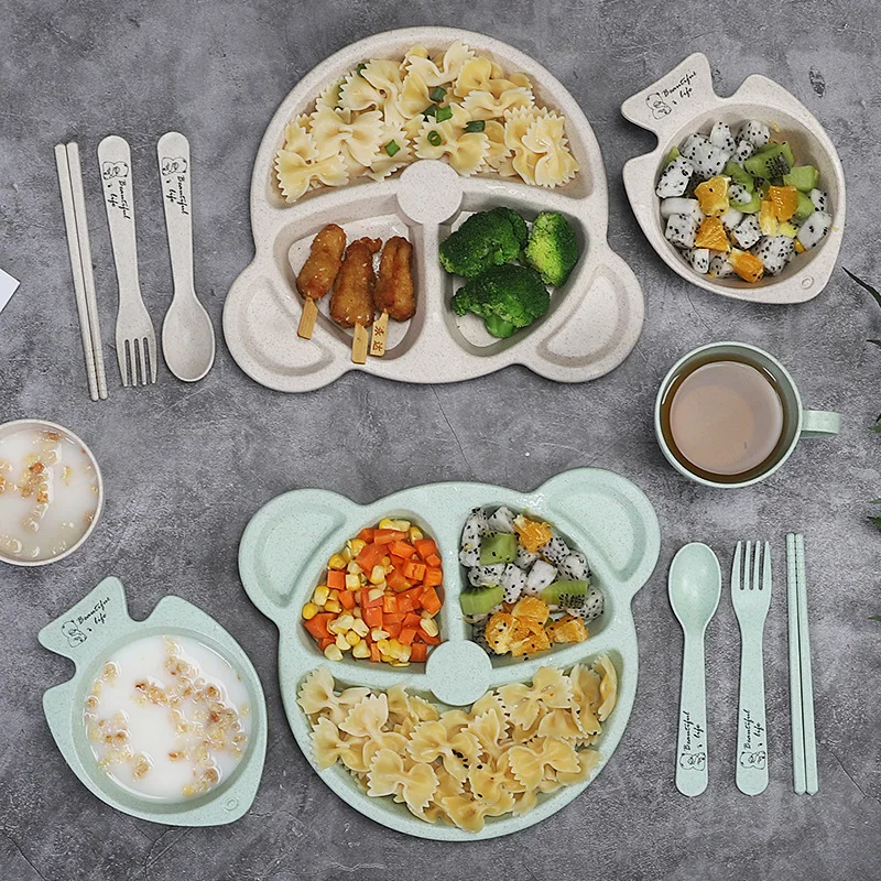 Children Baby Tableware Set 6Pcs Cartoon Plates