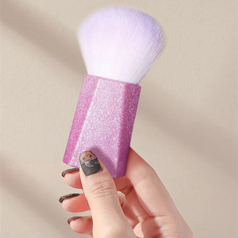 Nail Art Dust Brush Glitter Square Handle UV Painting Gel Cleaning Brushes Make Up Nail Art UV Powder Remover Manicure Tools 6
