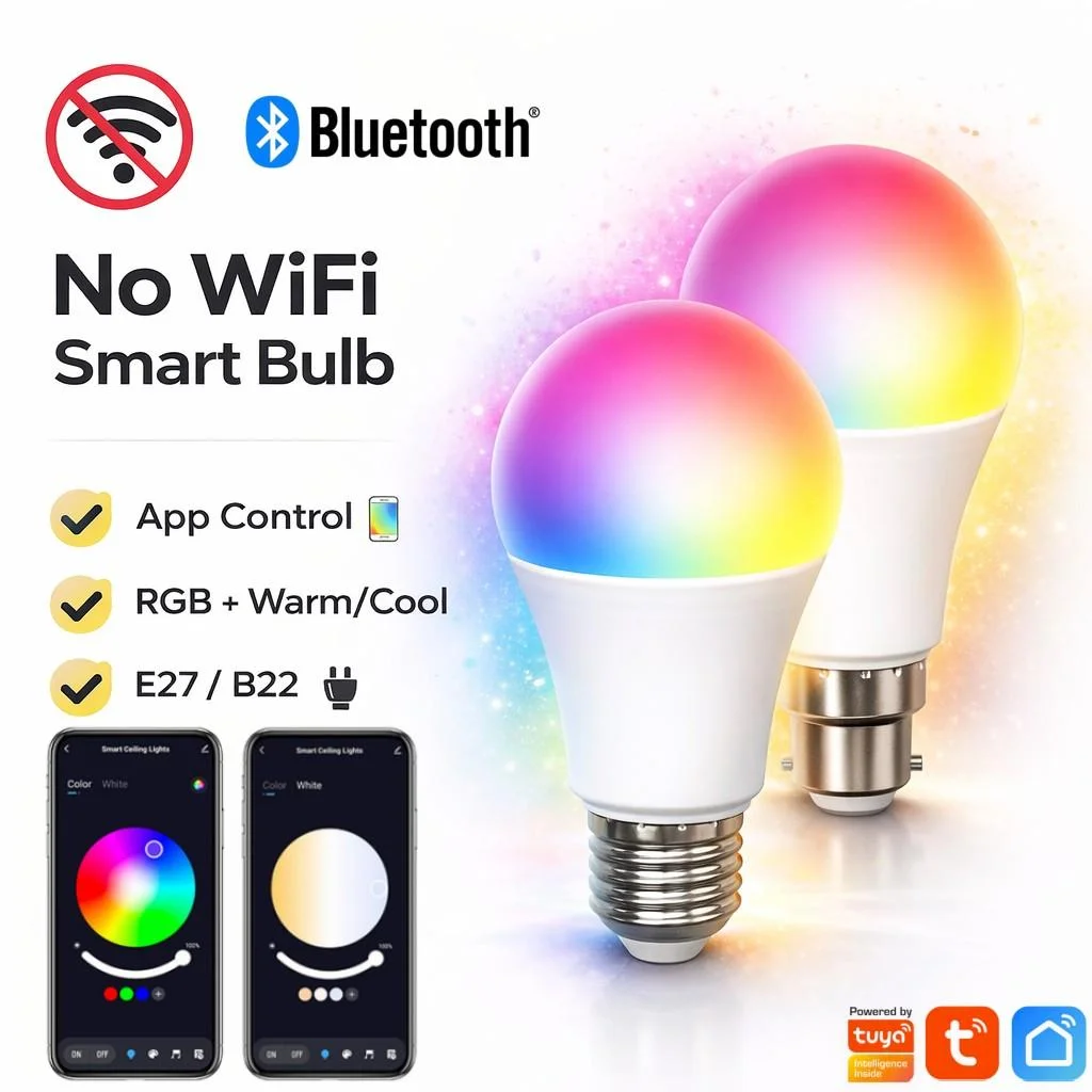 E27/B22 220v Bluetooth Smart Bulb APP Control Colorful Ambiance Music Bulb Lights For Home Bedroom wireless