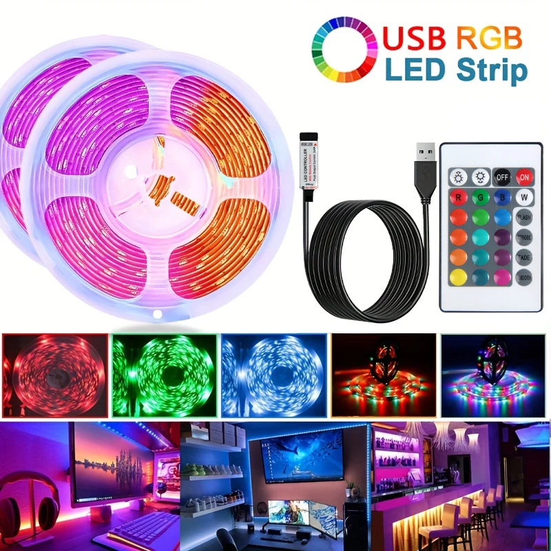 

RGB 3535 LED Strip Light Smart Phone Control Flexible Ribbon DIY Led Light Strip USB Tape Diode DC 5V Bluetooth Christmas Lights