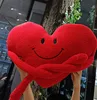 45x30cm Smiling Face Red Heart Plush Pillow Long Arms Hug Emotional Seat Cushion Back Support Plushie Creative Peluche Gift 6