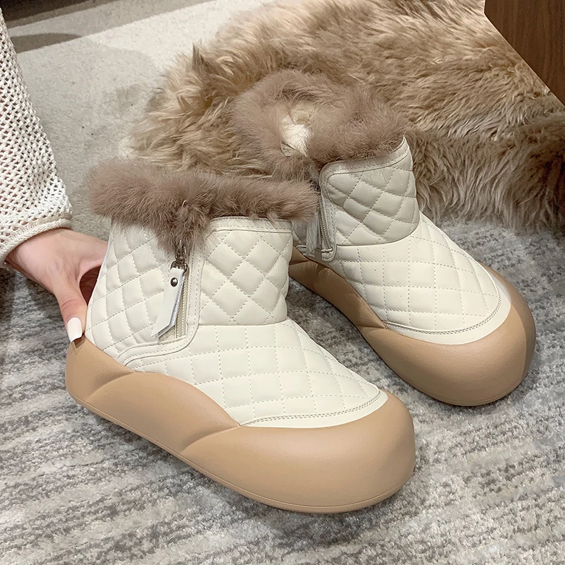 

Зимние новые ботинки из искусственной кожи, женские ботинки челси на толстой подошве, дизайнерские новые повседневные женские ботинки с коротким плюшем, женская обувь, новинка 2023